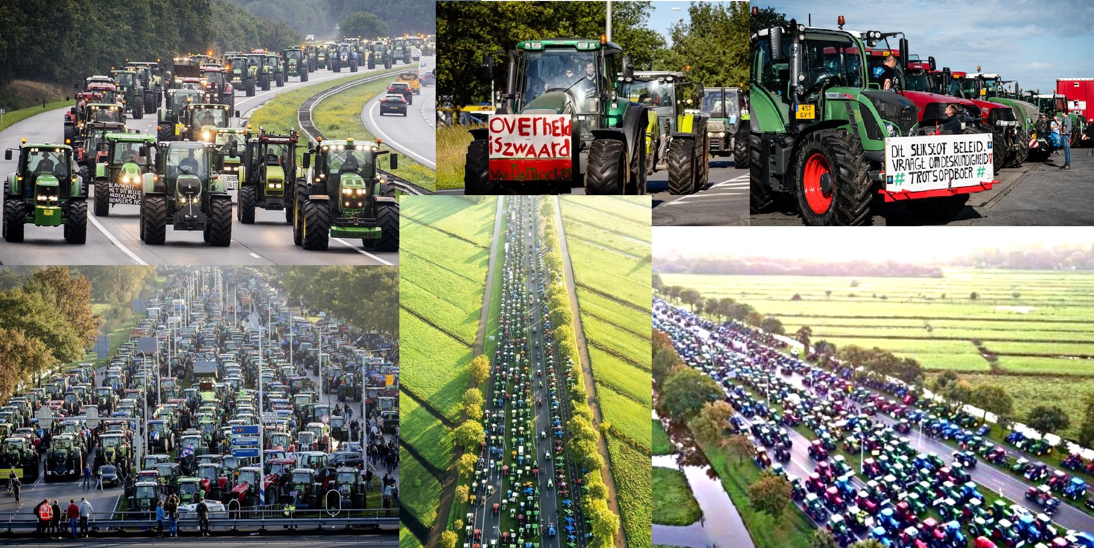 Netherlands farmer protest on tractors against government policy