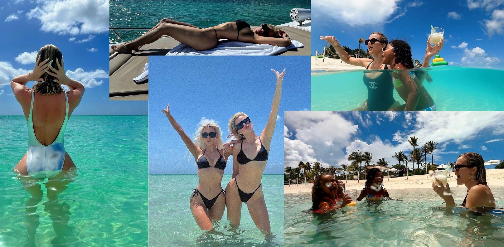 Kim and Khloe Kardashian on vacation