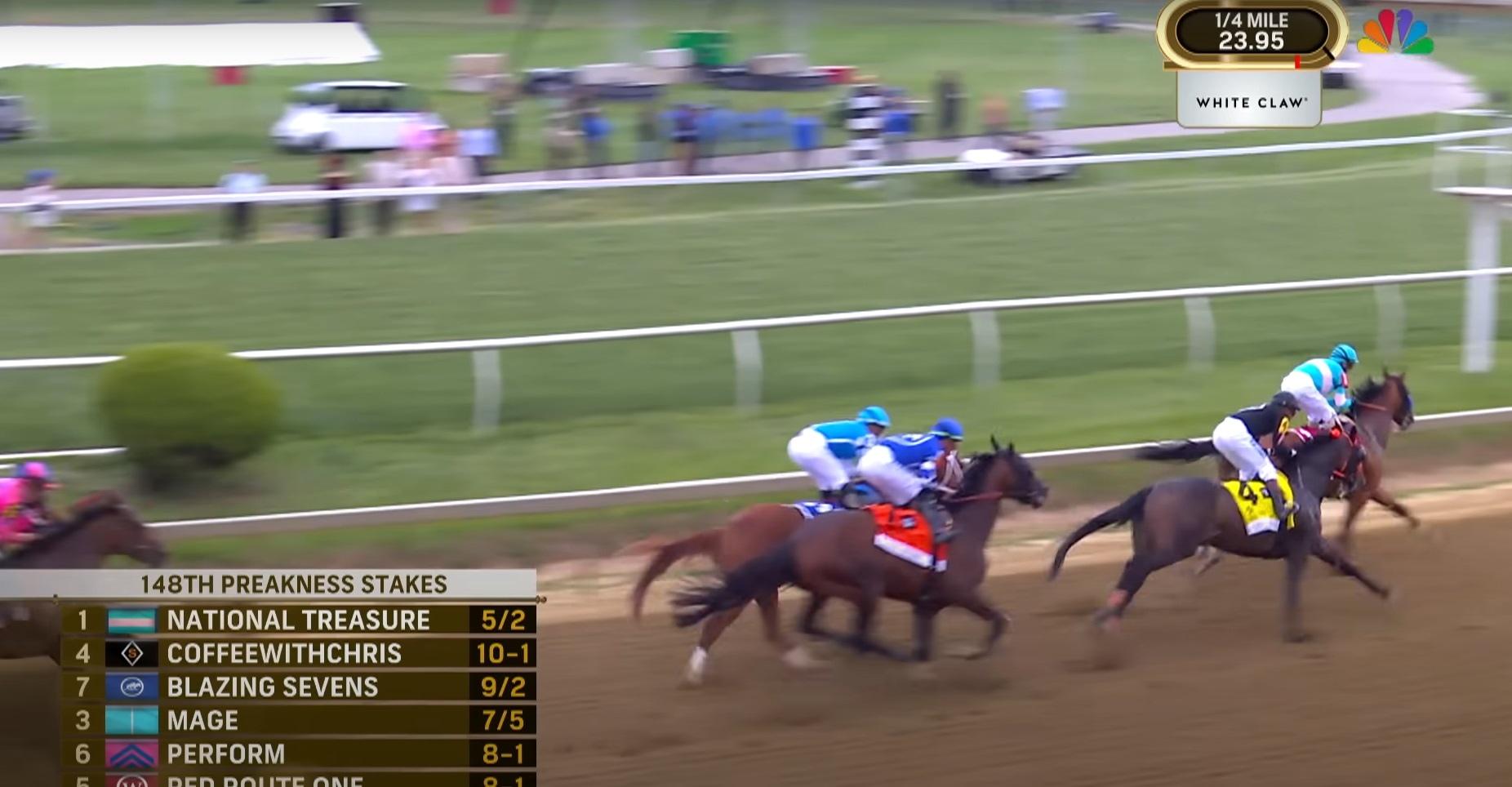 Puerto Rican jockey John Velazquez wins the Preakness Stakes riding the exemplary National Treasure