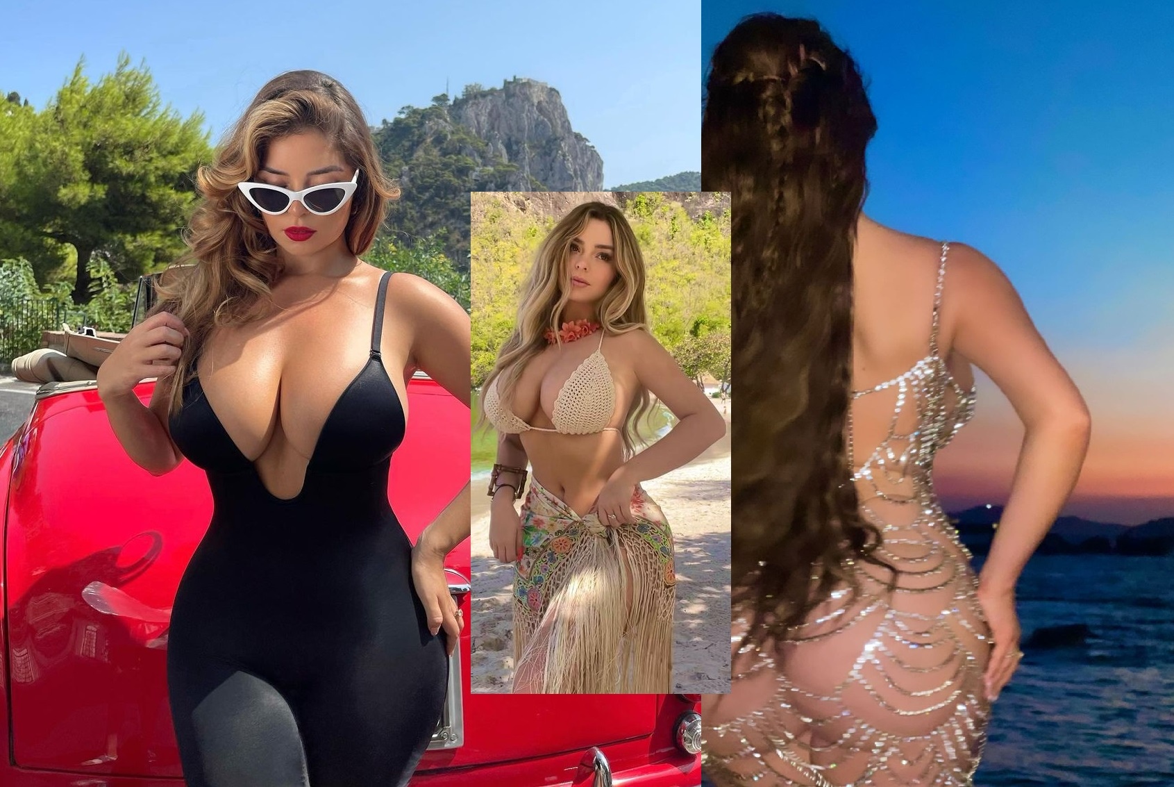 Demi Rose strips covering her hourglass curves with diamantes