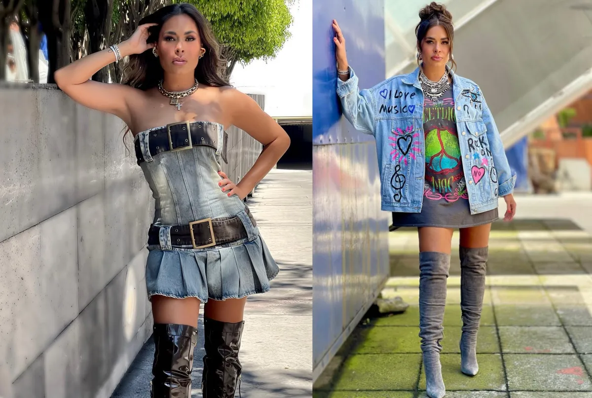 In a mini skirt and corset Galilea Montijo shows off her spectacular figure