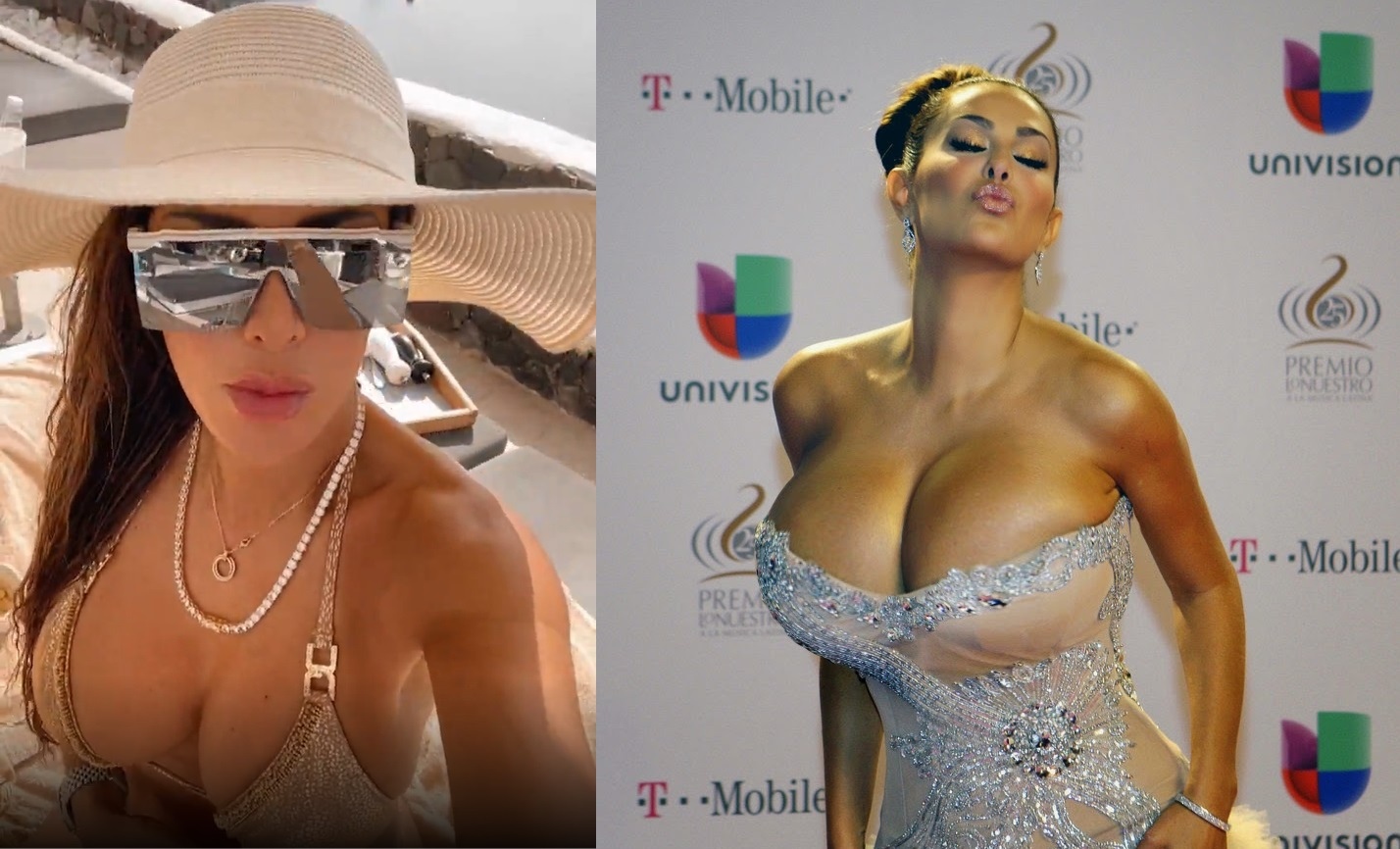 Ninel Conde turns 46 wearing her figure in a gold micro bikini from Santorini