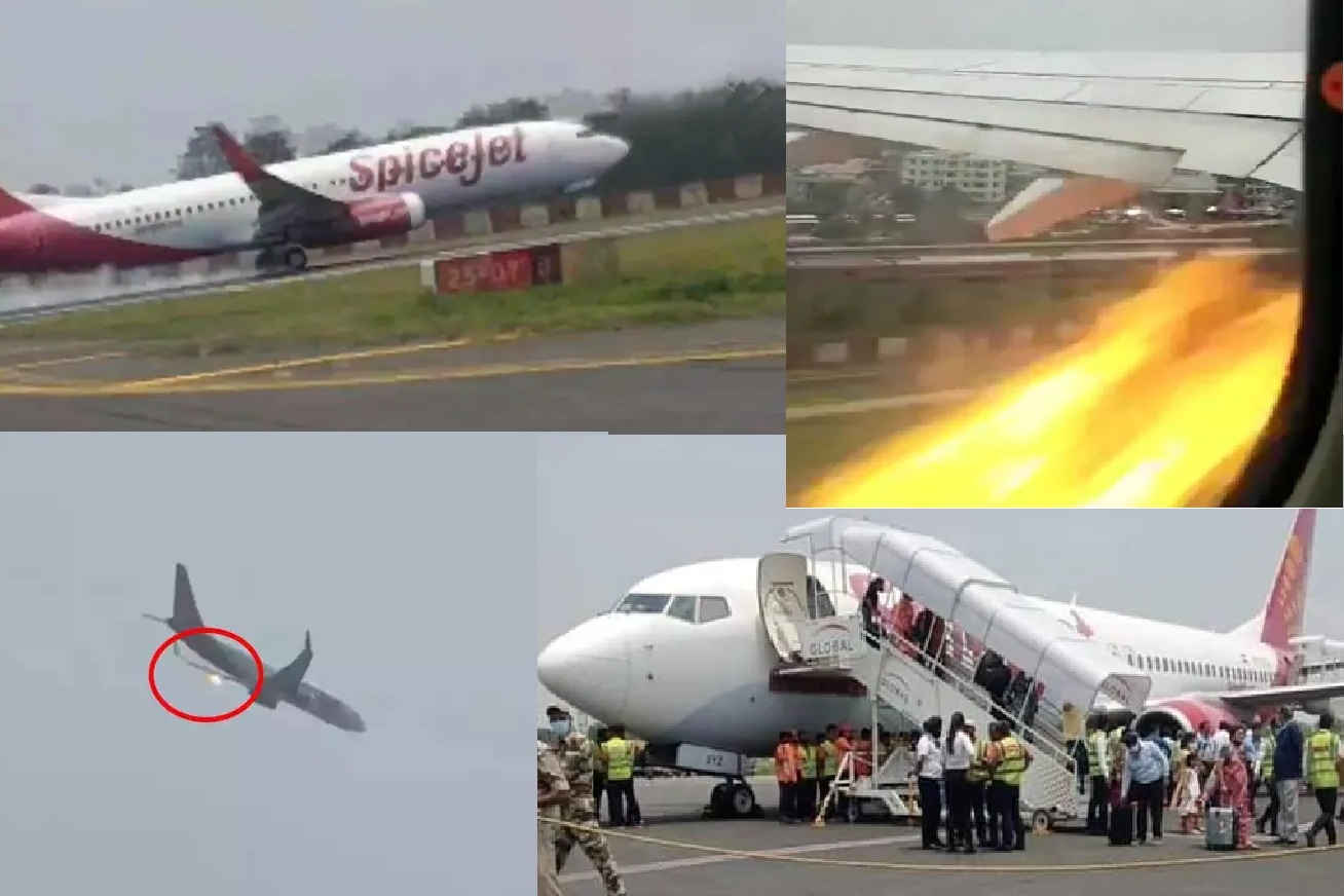 SpiceJet on fire in Patna