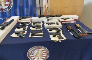Seven suspected gang members arrested, weapons and drugs seized leaves an LAPD and FBI operation