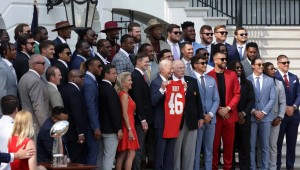 Kansas City Chiefs went to the White House with Joe Biden to celebrate their victory in Super Bowl LVII