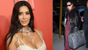 Kim Kardashian walks through the streets with a giant bag, worth $110,000 dollars!