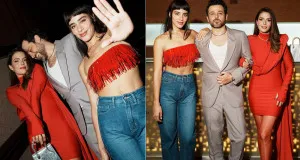 Esmeralda Pimentel showed off her waist in a striking croptop and jeans look